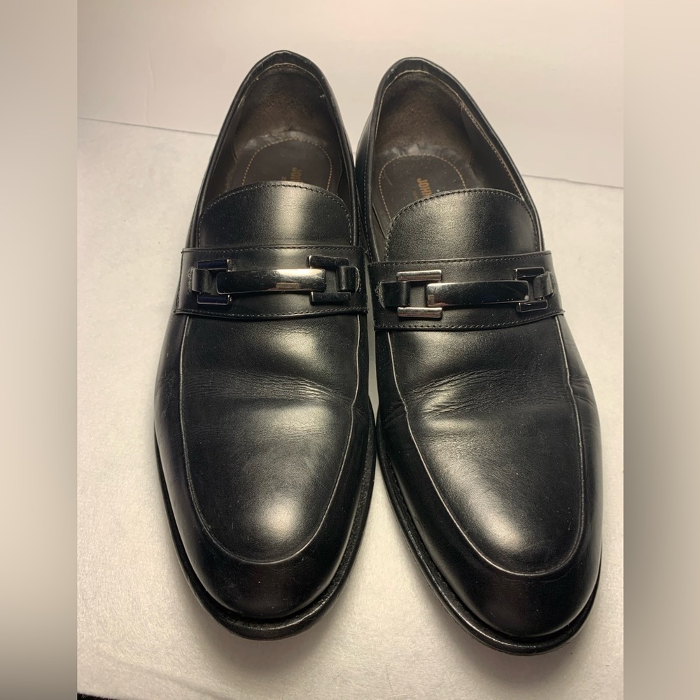 Johnston & Murphy Men's Classic Black Leather Italian Shoes Loafers Size 9